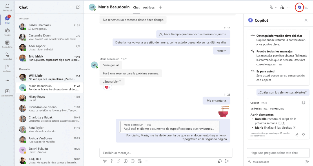 Microsoft Copilot en tu empresa Teams